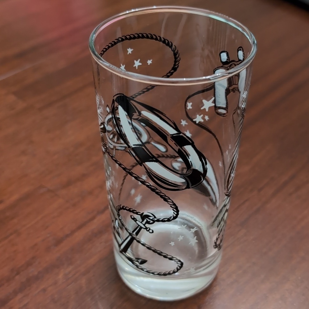 Vintage Set Of 5 Libby High Ball Glasses With Nautical Theme. - Picture 4 of 7